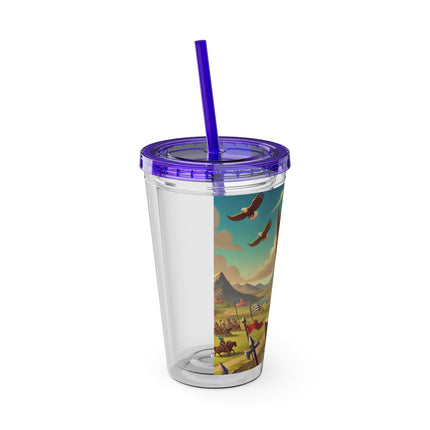 Watchful Guardian Sunsplash Tumbler with Straw, 16oz