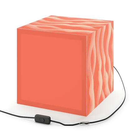 Hues of Orange and Beige Wave Pattern Light Cube Lamp