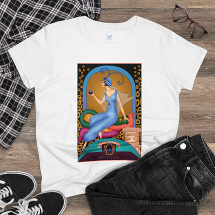 September & Sapphire (from the Gem Series) by Sofia Chiostri Women's Midweight Cotton Tee