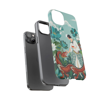 🐉🌿 The Dragon Keeper Phone Case – Art Deco Floral Fantasy