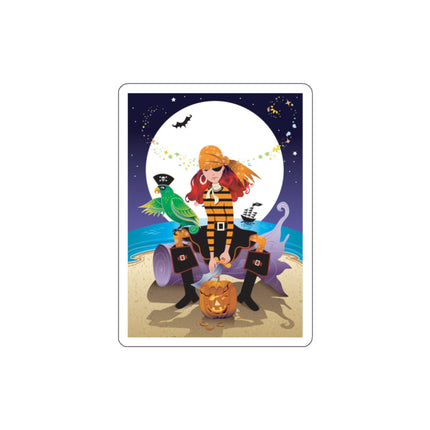 Moonlit Pirate Halloween Die-Cut Stickers (5 Sizes)