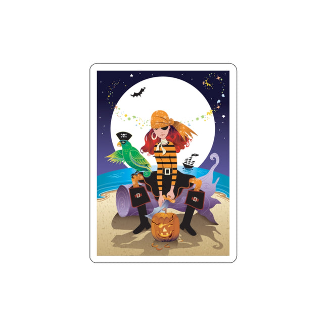Moonlit Pirate Halloween Die-Cut Stickers (5 Sizes)