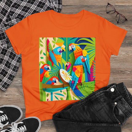 Colorful Macaws Women's Midweight Cotton Tee