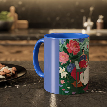 The Ladies Of The Blossoming Vanity Colorful Mugs – Art Deco Floral Elegance