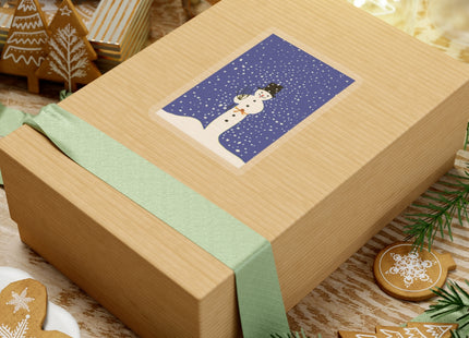 Snowman in Falling Snow Kiss-Cut Stickers (4 Sizes)