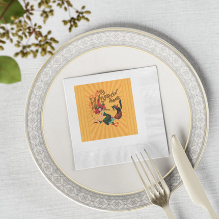 The Bewitching Ride White Coined Napkins