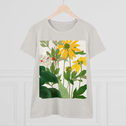 Clerodendrum & Rudbeckia Flower by Tanigami Kônan Women's Midweight Cotton Tee