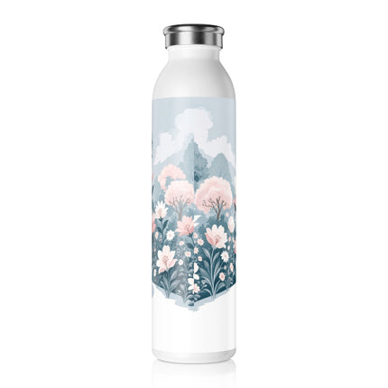 🌸📖 The Enchanted Garden Reader Slim Water Bottle – Art Deco Floral Elegance