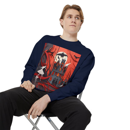 Halloween Night Scene Unisex Garment-Dyed Sweatshirt
