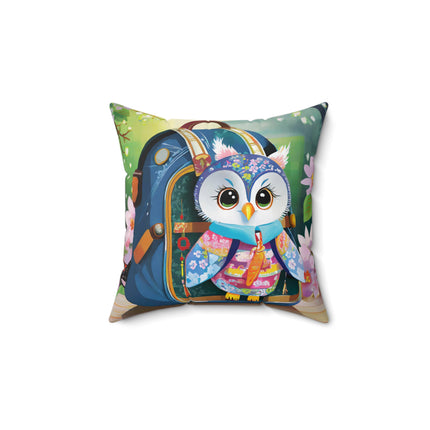 Baby Owl Spun Polyester Square Pillow
