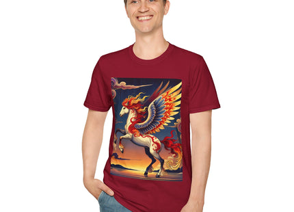 Flame-Winged Horse at Sunset Unisex Softstyle T-Shirt