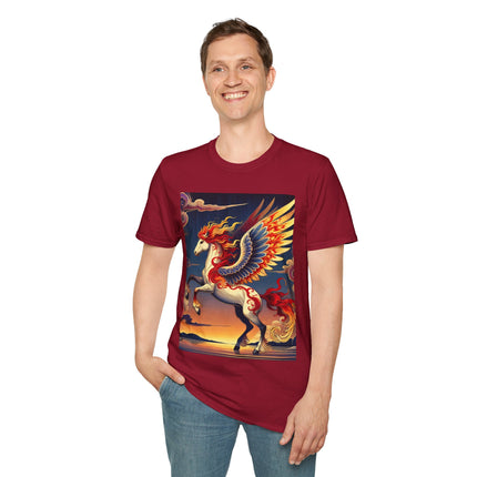 Flame-Winged Horse at Sunset Softstyle T-Shirt