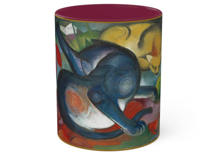 Two Cats, Blue and Yellow by Franz Marc Colorful Mugs, 11oz