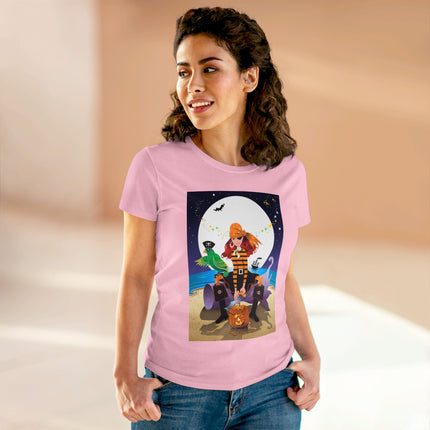 Moonlit Pirate Halloween Women's Midweight Cotton Tee