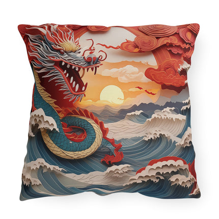 Emergence of the Dragon Outdoor Pillows
