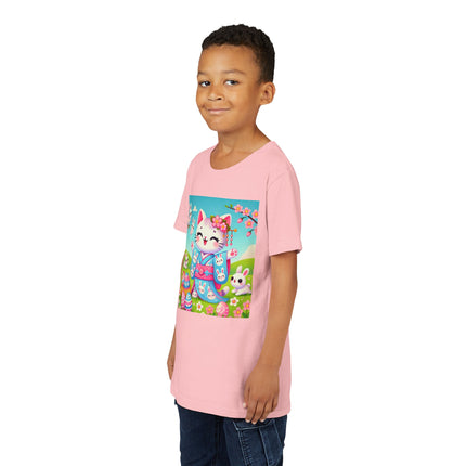Springtime Kitten’s Easter Joy Youth Short Sleeve Tee
