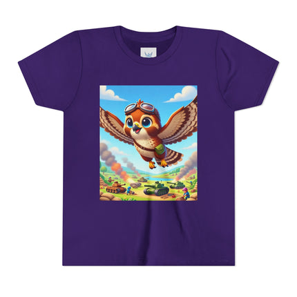 Red-Tailed Hawk in Battle Youth Short Sleeve Tee