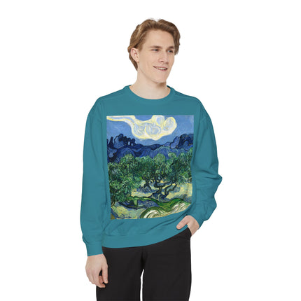 Olive Trees by Vincent Van Gogh Garment-Dyed Sweatshirt