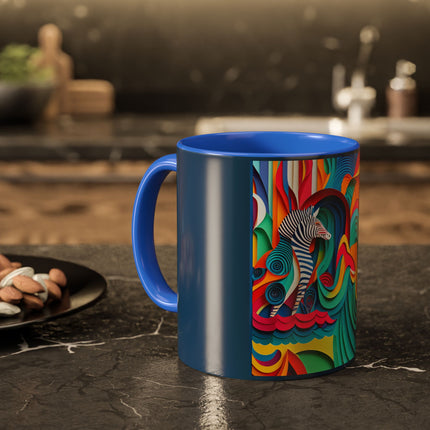 Surfing Zebra Colorful Mugs (11oz, 15oz)