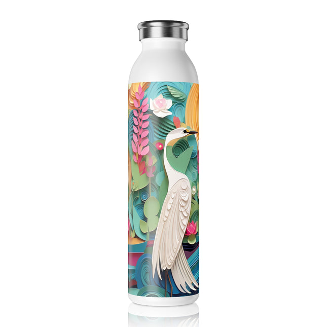 Elegant Egret Oasis Slim Water Bottle