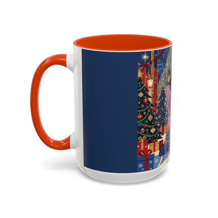 🎩🎄 Christmas Eve Promenade Colorful Mug – Art Deco Holiday Elegance