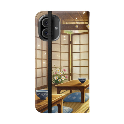 🐱🍵 Playful Kitten in the Tea Room Flip Case – Curious Charm & Cozy Whimsy