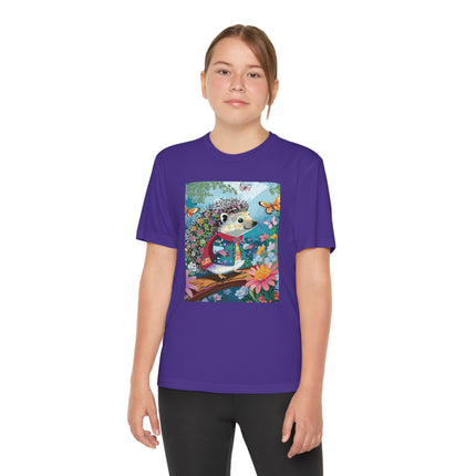 Cute Hedgehog Youth Competitor Tee – Garden Adventure & Whimsical Charm