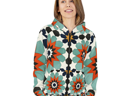 Ornamental Tiles (Pl. 4) from the Afghan Boundary Commission Zip Hoodie (AOP)