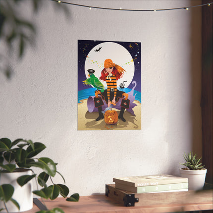 Moonlit Pirate Halloween Fine Art Posters