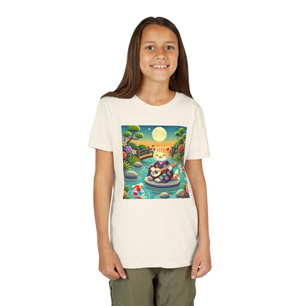 Melodic Kitten by the Koi Pond Youth Short Sleeve Tee