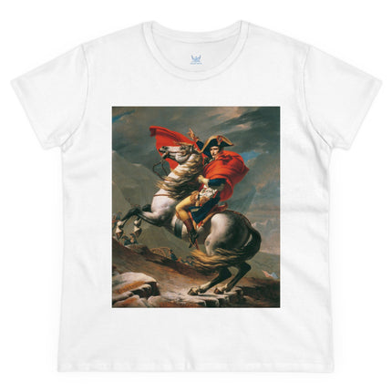 Napoleon Crossing the Alps by Jacques-Louis David Women's Midweight Cotton Tee
