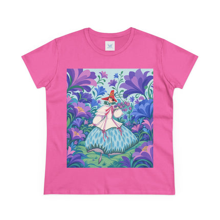 🌸🎶 The Garden Melody Cotton Tee – Art Deco Floral Whimsy