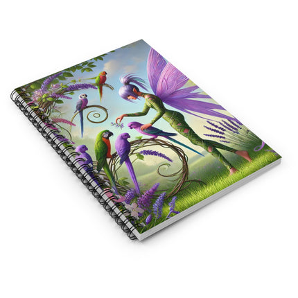 Lavender-Winged Fairy Spiral Notebook - Ruled Line