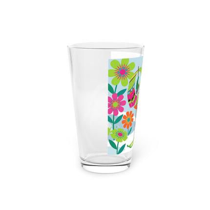 🎿🌸 The Winter Flower Adventurer Pint Glass – Colorful Ski Fantasy