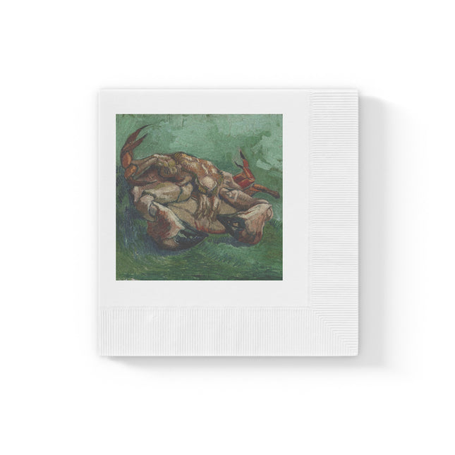 Crab on its Back by Vincent Van Gogh White Coined Napkins