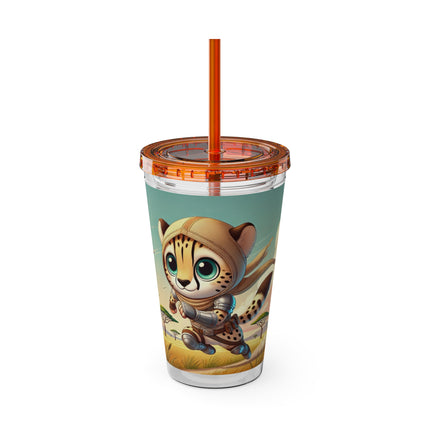 Swift Cheetah Sunsplash Tumbler with Straw, 16oz