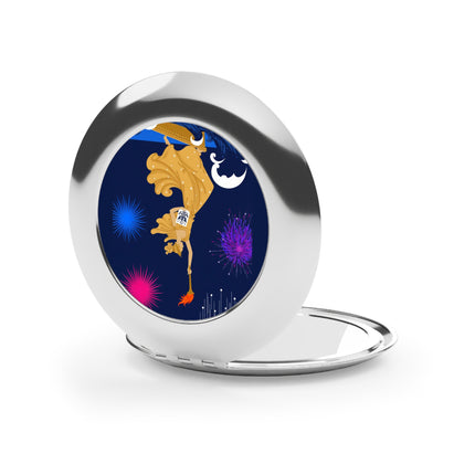 Liberty's Triumph Compact Mirror – Art Deco Victory & Golden Grandeur