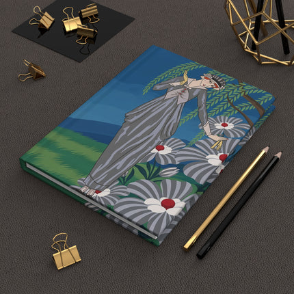 🌿🌼 The Willow Garden Reverie Hardcover Journal – Art Deco Floral Elegance