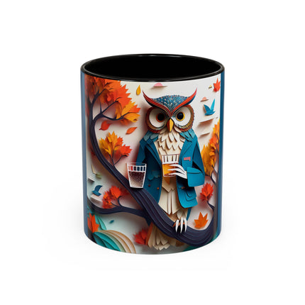 Owl at an Autumn Park Colorful Mugs (11oz, 15oz)