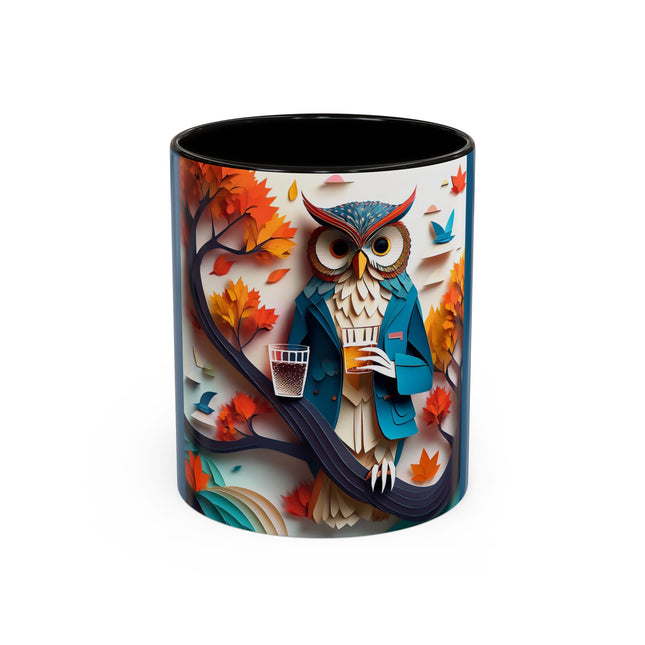 Owl at an Autumn Park Colorful Mugs (11oz, 15oz)