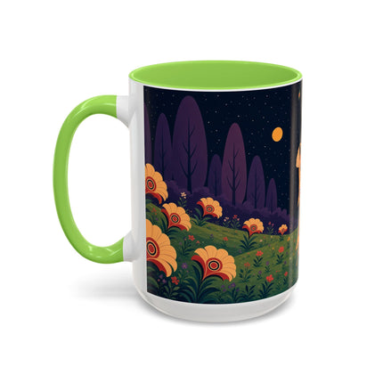 🌙🌼 The Moonlit Floral Dancer Colorful Mug – Art Deco Garden Fantasy