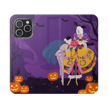 🎭🌹 The Harlequin Rose Masquerade Flip Case – Theatrical Halloween Romance