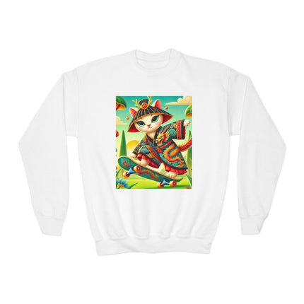 Dragon Dance on Wheels Youth Crewneck Sweatshirt – Energy, Style & Fearless Creativity