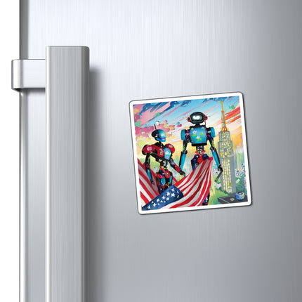 High Fashion Cyberpunk CIA Robots Magnets (3 Sizes)