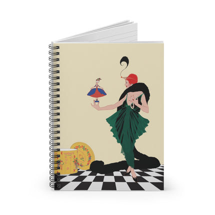 The Marionette Spiral Notebook – Theatrical Glamour & Vintage Cabaret Charm