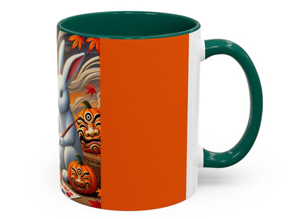 Halloween Rabbit’s Kabuki Jack-o’-Lanterns Colorful Mugs (11oz, 15oz)