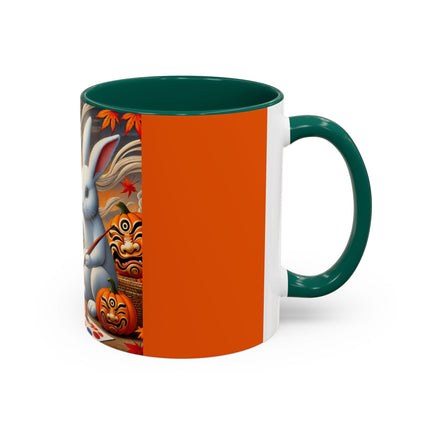 Halloween Rabbit’s Kabuki Jack-o’-Lanterns Colorful Mugs (11oz, 15oz)