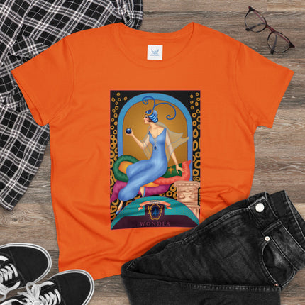 September & Sapphire (from the Gem Series) by Sofia Chiostri Women's Midweight Cotton Tee