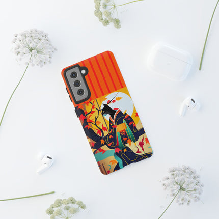 Black Cat in Kimono Phone Cases