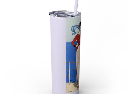 Costume de Yacht by George Barbier Skinny Tumbler with Straw, 20oz